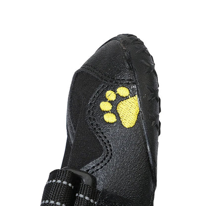 Dog Boots Waterproof Dog Shoes Dog Booties with Reflective Rugged Anti-Slip Sole and Skid-Proof Outdoor Large Dog Shoes 4Pcs