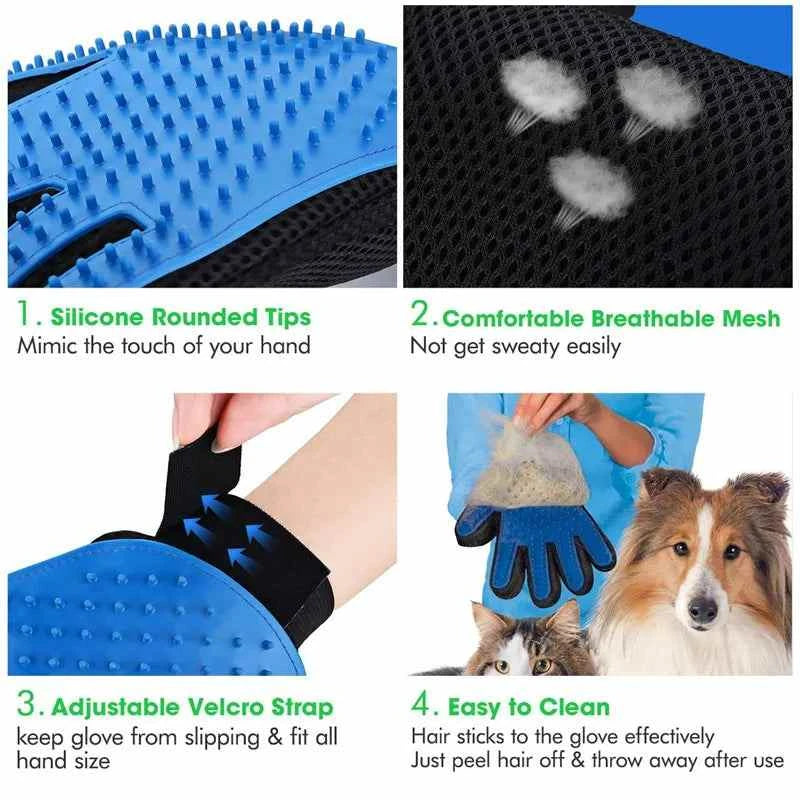 Silicone Rubber Pet Bath Brush Grooming Gloves - Dog Brush Silicone Rubber Pet Bath Brush Grooming Gloves cat & dog