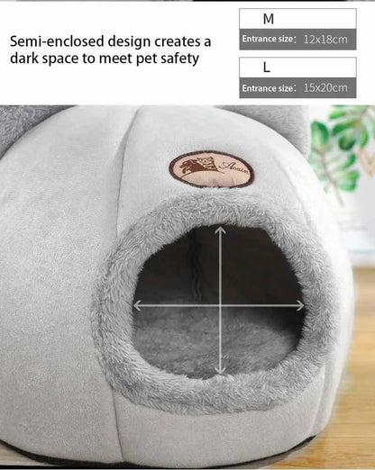 Deep Sleep Comfortable Winter Cat Bed Small Dog House Indoor Cozy Cave Nest Mat Basket - Cat Bed Deep Sleep Comfortable Winter Cat Bed Small Dog House Indoor