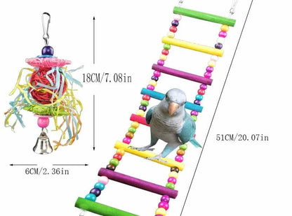 Swing, Chewing, Training, Hammock & Ladder Toys - Parrot Toy Set: Swing, Chewing, Training, Hammock & Ladder Toys with B