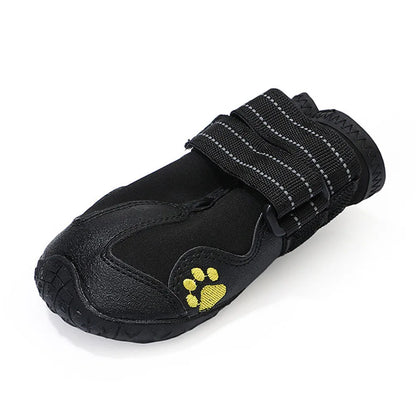 Dog Boots Waterproof Dog Shoes Dog Booties with Reflective Rugged Anti-Slip Sole and Skid-Proof Outdoor Large Dog Shoes 4Pcs