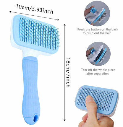 Cat Dog Hair Removal Cleaning Bath Brush Dog Supplies - Dog Brush Hair Remover for Long Hair Pet GroomingComb for Cat Dog Hair