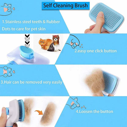 Cat Dog Hair Removal Cleaning Bath Brush Dog Supplies - Dog Brush Hair Remover for Long Hair Pet GroomingComb for Cat Dog Hair