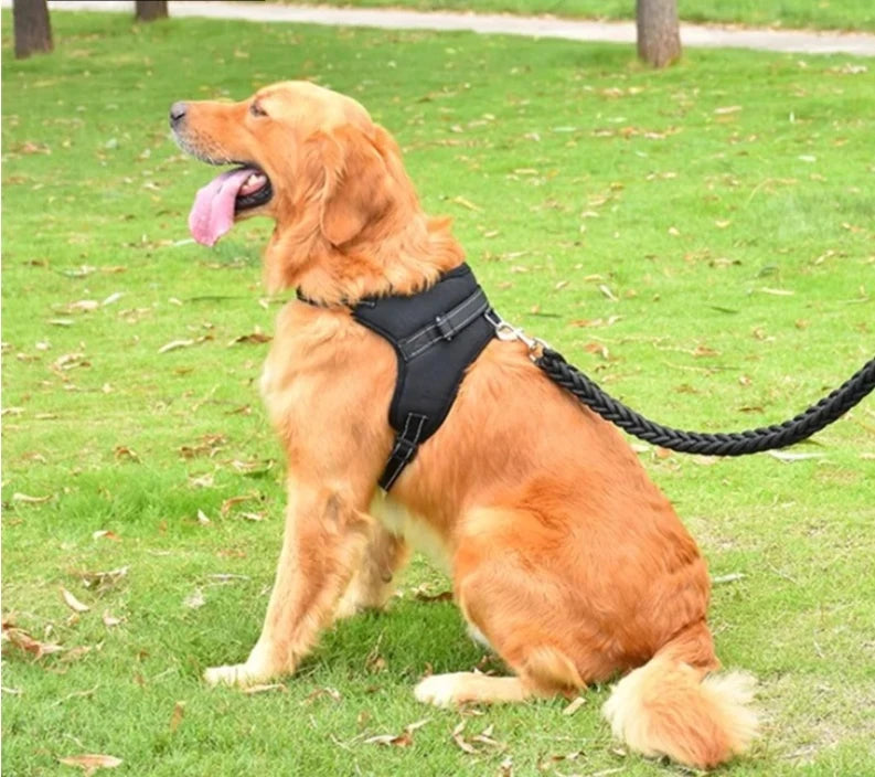 Reflective Breathable Leash Small Large Dog Harness Vest Pet Supplies - Pet Dog and Cat Adjustable Harness with Reflective Breathable Leash Sm