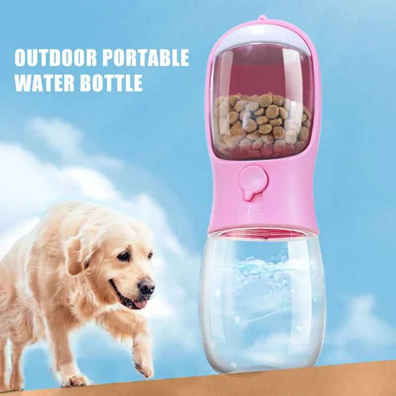 Portable 300ml Dog Cat Travel Pet Water Cup Bottle - Dog Water Bottle Portable 300ml Travel Pet Cup with Food Dispenser