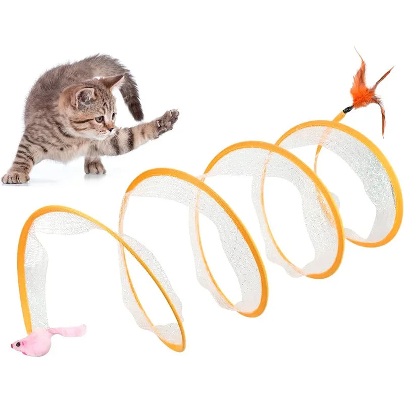 Cats Tunnel Spring Toy Mouse Tunnel With Balls And Crinkle