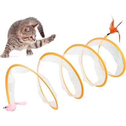 Cats Tunnel Spring Toy Mouse Tunnel With Balls And Crinkle