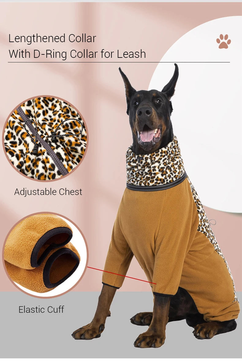 Pet Coat with 4 Legs Reflective Collar