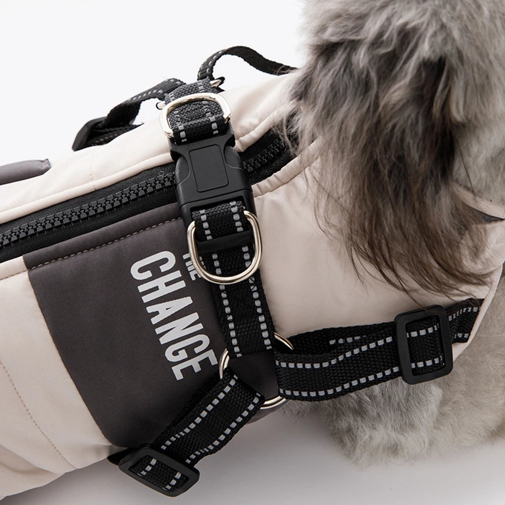 Dog Jacket With Harness Winter Warm