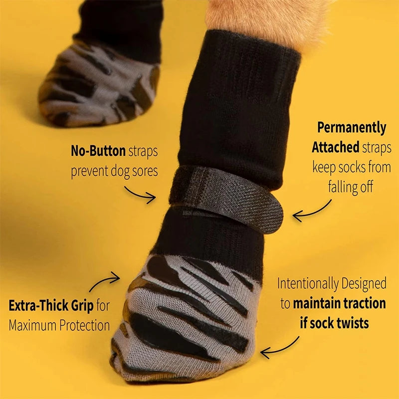 Dog Socks With Straps Traction Control For Indoor On Hardwood Floor