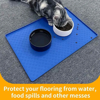 Silicone Pet Placemat Waterproof Dog Food Bowl Mat - Dog Food Mat-Silicone Pet Placemat Waterproof Dog Food Bowl Mat pet