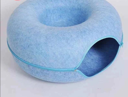 Interactive Donut Cat Bed Toy Tunnel Kitten Sports Equipment Dual- - Cats Bed Interactive Donut Tunnel Toy | Indoor Dual-use Training Toys