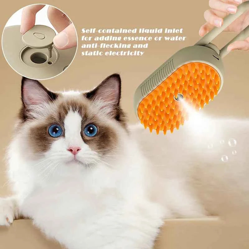 1 Hair Removal Grooming Supplies Steamy Spray Massage Beauty Comb Dog Cat Cleaning Accessory - Cat Steam Brush 3 In 1 Grooming Supplies for Dog & Cat, Cat grooming