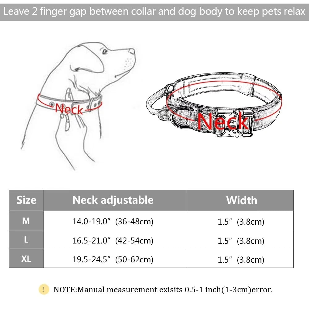 Dog Collar Military Adjustable Duarable