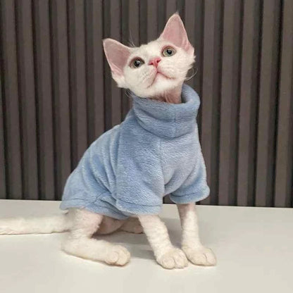 Winter Fashion Hairless Cat Sweater Warm Thickening Sphynx Clothes Home Comfortable Dog Clothes - Cat Clothes-Winter Fashion Hairless Cat Sweater Warm Thickening Sphynx