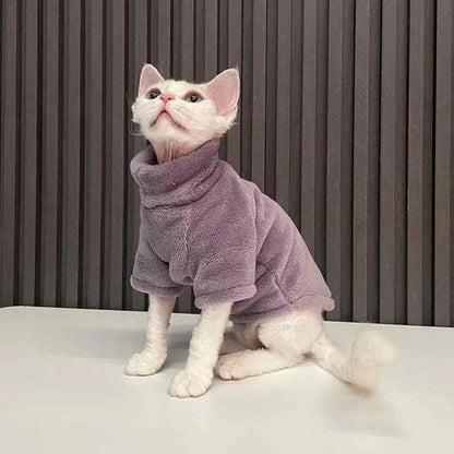 Winter Fashion Hairless Cat Sweater Warm Thickening Sphynx Clothes Home Comfortable Dog Clothes - Cat Clothes-Winter Fashion Hairless Cat Sweater Warm Thickening Sphynx