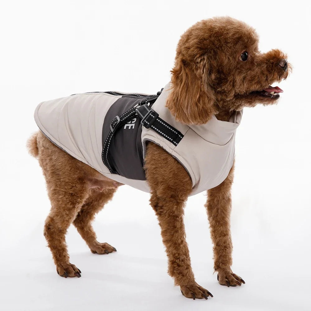 Dog Jacket With Harness Winter Warm