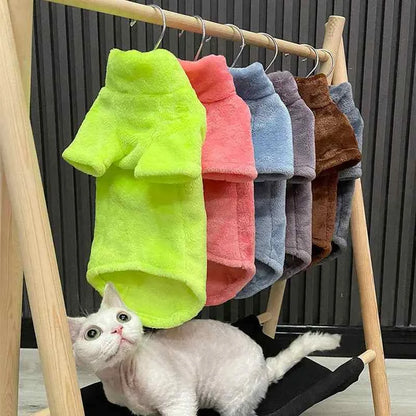 Winter Fashion Hairless Cat Sweater Warm Thickening Sphynx Clothes Home Comfortable Dog Clothes - Cat Clothes-Winter Fashion Hairless Cat Sweater Warm Thickening Sphynx