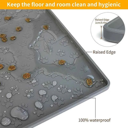 Silicone Pet Placemat Waterproof Dog Food Bowl Mat - Dog Food Mat-Silicone Pet Placemat Waterproof Dog Food Bowl Mat pet