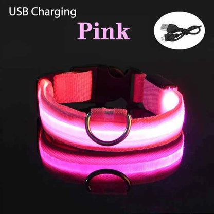 USB Rechargeable LED Dog Collar Lights Soft Safety Night Light Flashing Pet Supplies Adjustable XS/ - Dog Collar -Usb Rechargeable LED Dog Collar Safety Night Light Flashin