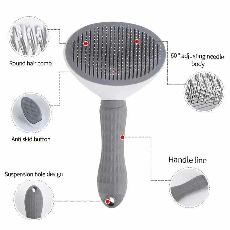 Cleaning Pet Hair Remover Brush - Brushing Grooming Comb Self Cleaning Pet Hair Remover Brush Dogs &Cats