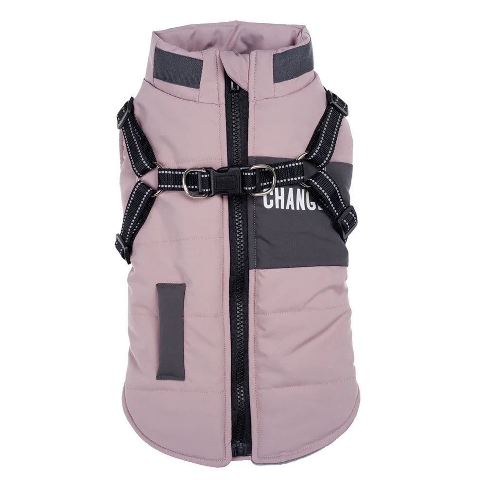 Dog Jacket With Harness Winter Warm