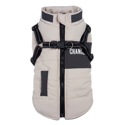 Dog Jacket With Harness Winter Warm