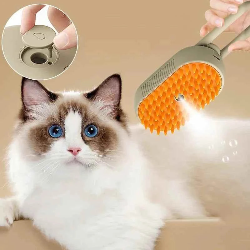 1 Hair Removal Grooming Supplies Steamy Spray Massage Beauty Comb Dog Cat Cleaning Accessory - Cat Steam Brush 3 In 1 Grooming Supplies for Dog & Cat, Cat grooming