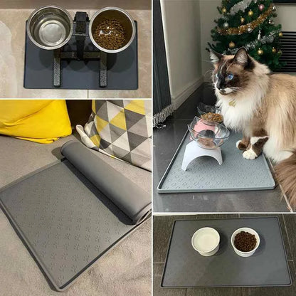 Silicone Pet Placemat Waterproof Dog Food Bowl Mat - Dog Food Mat-Silicone Pet Placemat Waterproof Dog Food Bowl Mat pet