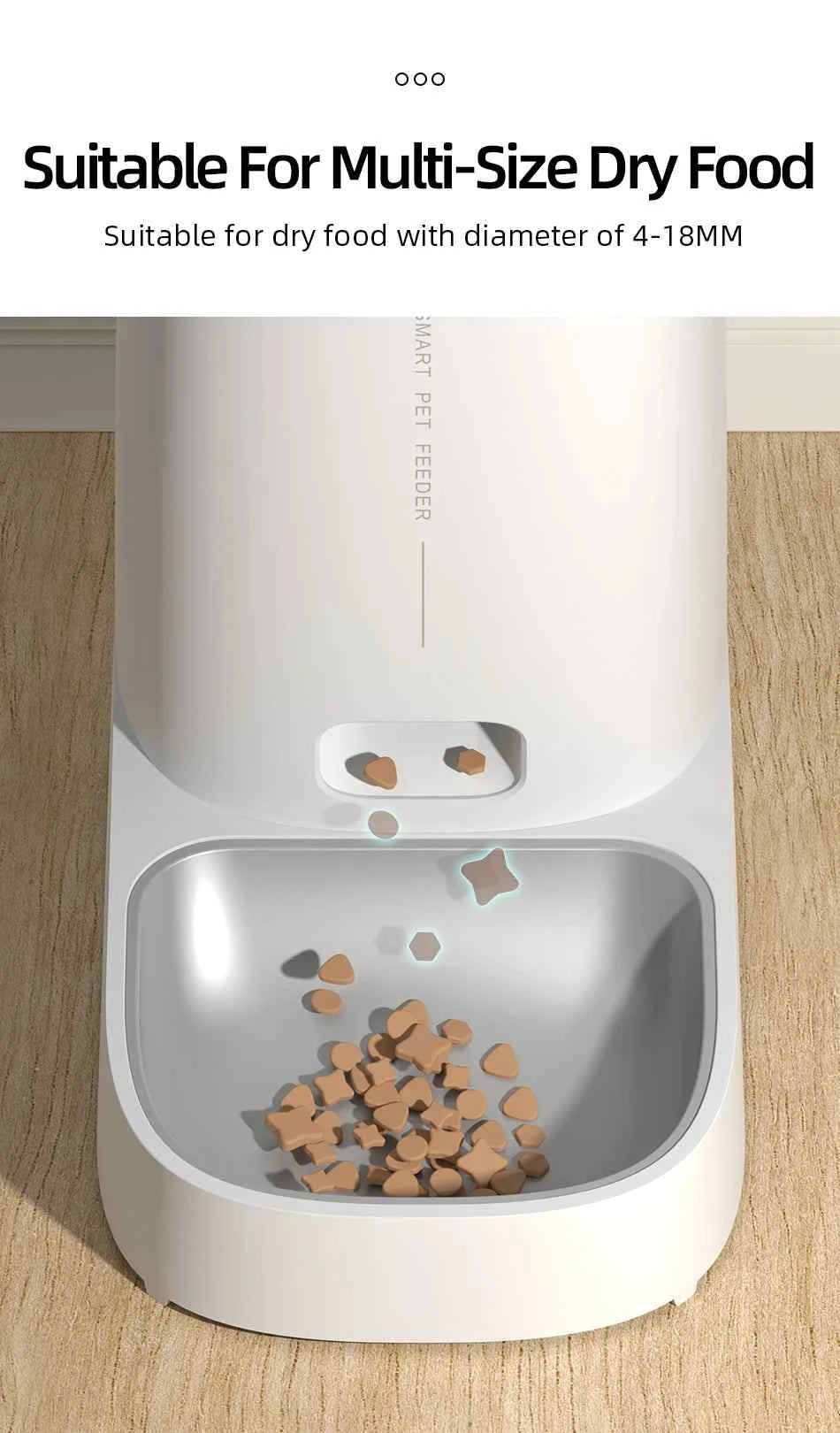 Cat Dog Dry Food Optimization - Automatic Cat Feeder - Remote Control Pet Food Dispenser wifi-enabled