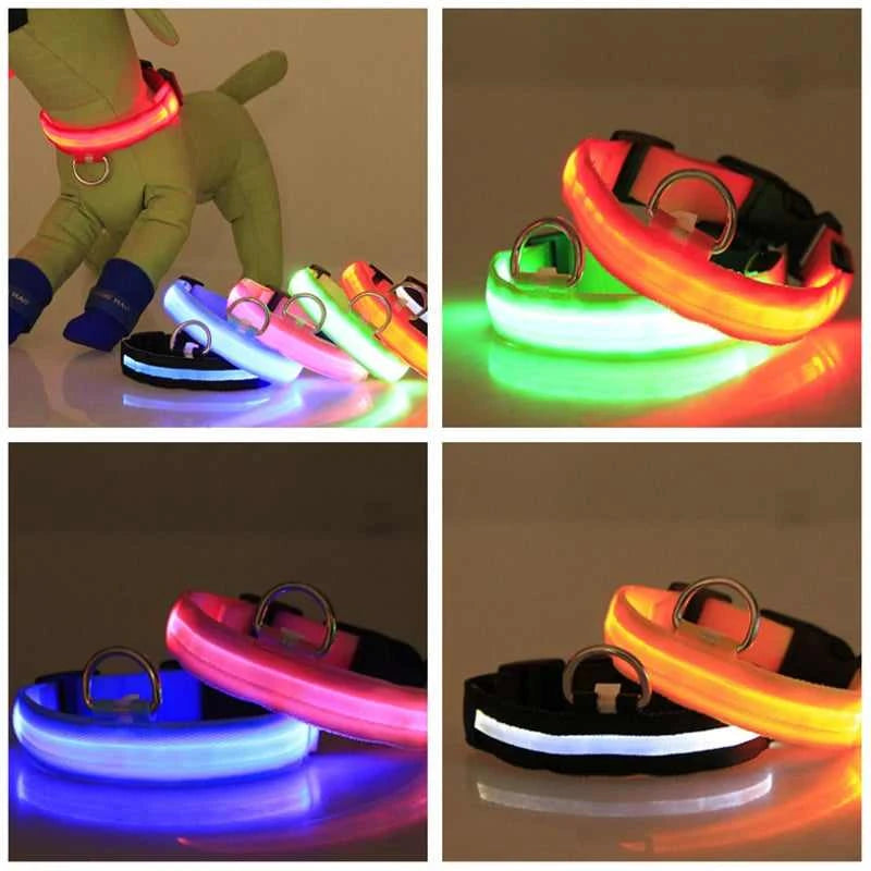 USB Rechargeable LED Dog Collar Lights Soft Safety Night Light Flashing Pet Supplies Adjustable XS/ - Dog Collar -Usb Rechargeable LED Dog Collar Safety Night Light Flashin