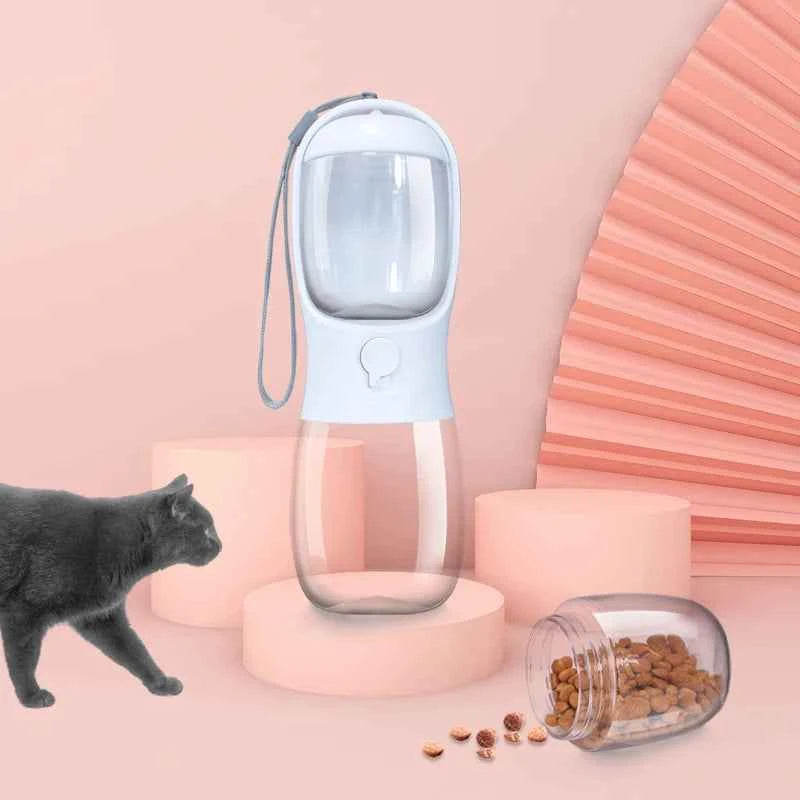 Portable 300ml Dog Cat Travel Pet Water Cup Bottle - Dog Water Bottle Portable 300ml Travel Pet Cup with Food Dispenser