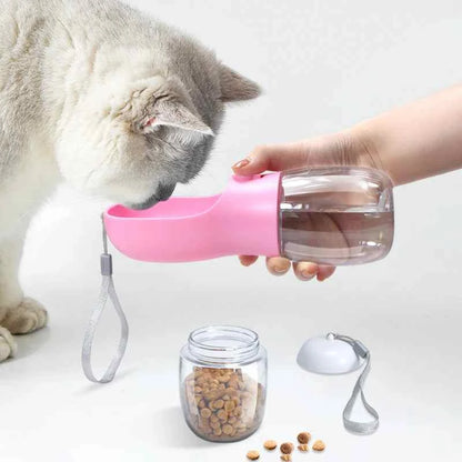 Portable 300ml Dog Cat Travel Pet Water Cup Bottle - Dog Water Bottle Portable 300ml Travel Pet Cup with Food Dispenser