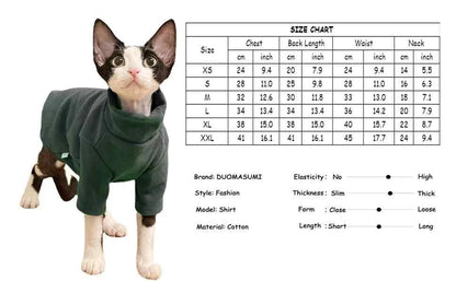 Soft Cotton Sphynx Cat Clothes - Cat Clothes Soft Cotton Sphynx for Baby Kitten Small Dog Ideal  Winter