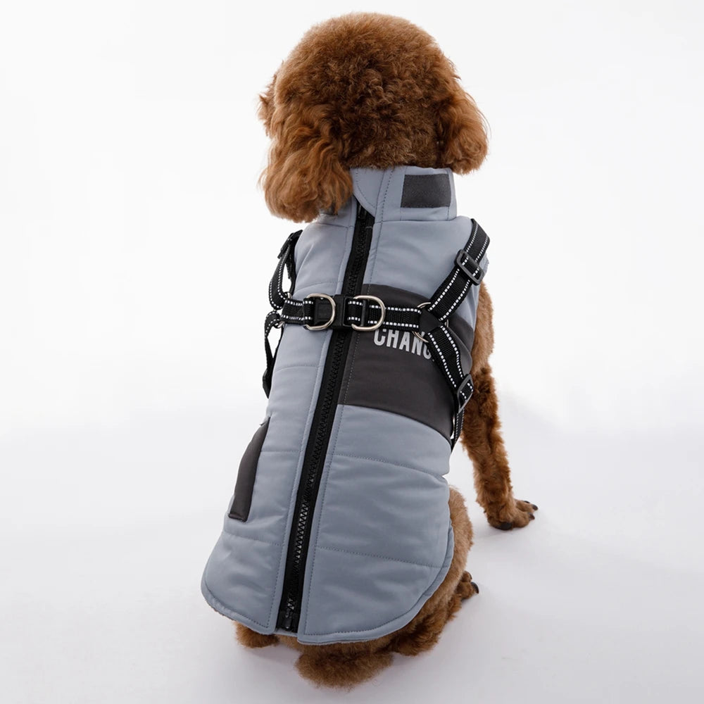 Dog Jacket With Harness Winter Warm