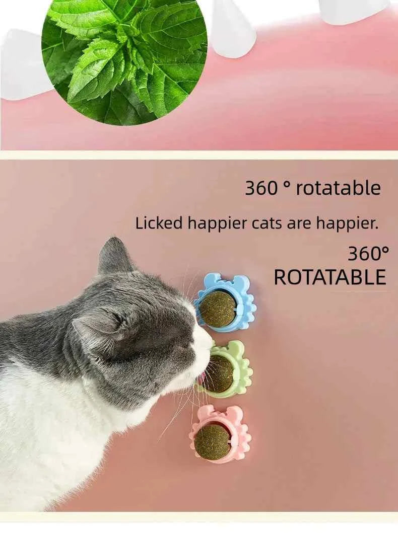 Catnip Balls Rotatable Catnip Snack Ball Edible Dental Toy - Catnip Balls Rotatable Catnip Snack Ball Edible Dental Toy with Pure -