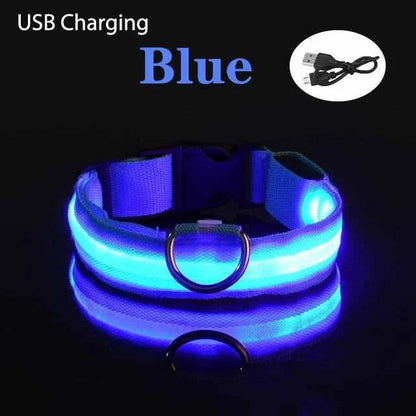 USB Rechargeable LED Dog Collar Lights Soft Safety Night Light Flashing Pet Supplies Adjustable XS/ - Dog Collar -Usb Rechargeable LED Dog Collar Safety Night Light Flashin