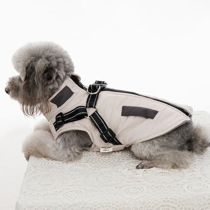 Dog Jacket With Harness Winter Warm