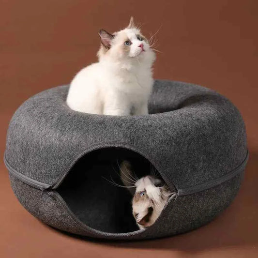 Interactive Donut Cat Bed Toy Tunnel Kitten Sports Equipment Dual- - Cats Bed Interactive Donut Tunnel Toy | Indoor Dual-use Training Toys