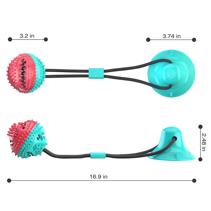 Dog Toy: Large Dog Ball Toys Suction Cup Ropes Interactive play