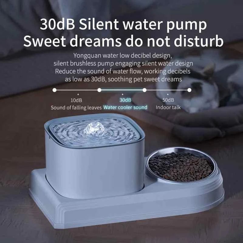 3L Cat Water Fountain 2in1 Automatic Drinker - Cat Fountain 3L 2in1 Automatic Drinker and Feeding Bowl - Pet Water