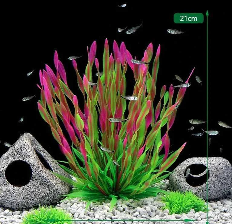 Green Purple Water Grass Viewing Decorations - Water Grass  Aquarium Fish Tank Seaweed Decoration in Green Purple hom