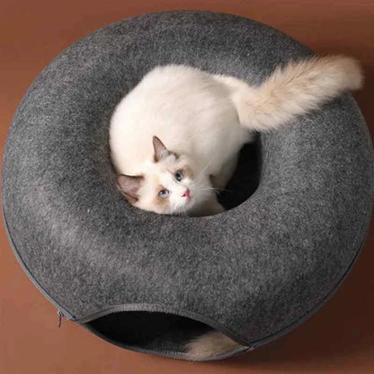 Interactive Donut Cat Bed Toy Tunnel Kitten Sports Equipment Dual- - Cats Bed Interactive Donut Tunnel Toy | Indoor Dual-use Training Toys