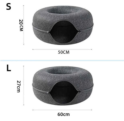 Interactive Donut Cat Bed Toy Tunnel Kitten Sports Equipment Dual- - Cats Bed Interactive Donut Tunnel Toy | Indoor Dual-use Training Toys