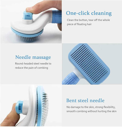 Cat Dog Hair Removal Cleaning Bath Brush Dog Supplies - Dog Brush Hair Remover for Long Hair Pet GroomingComb for Cat Dog Hair